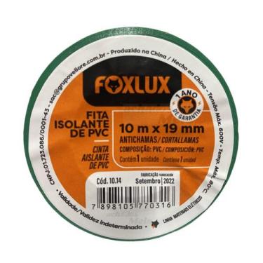 Imagem de Fita Isolante Colorida Foxlux Pvc Antichama 19mm X 10 Metros, Verde