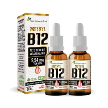 Imagem de Kit 2 Vitamina B12 Sublingual Metilcobalamina 9,94mcg Gotas Sabor Mora