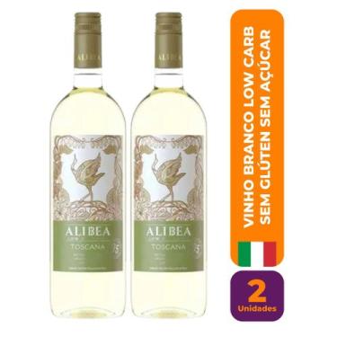 Imagem de Kit c/ 2 Vinho Branco Vegano Toscana Low Carb Sem Açúcar Sem Glúten 75