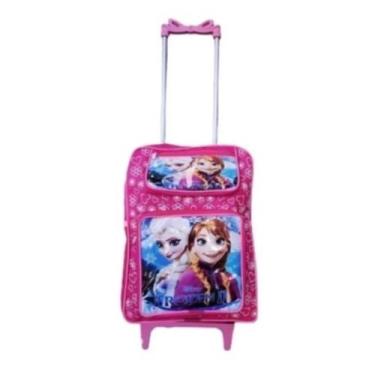 Imagem de Mochila Rodinha e Estojo Infantil Feminino Menina Personagem Frozen - 