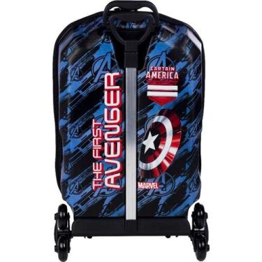 Imagem de Mochila infantil com rodinha capitao america maxtoy