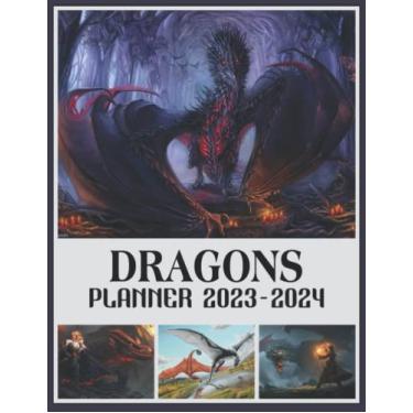 Imagem de Dragons 2023-2024 Monthly Planner: Dragons Monthly Daily Planner 2023-2024, Weekly And Monthly Planner Planner Christmas Gifts For Men Women Dad Mom Student Teacher