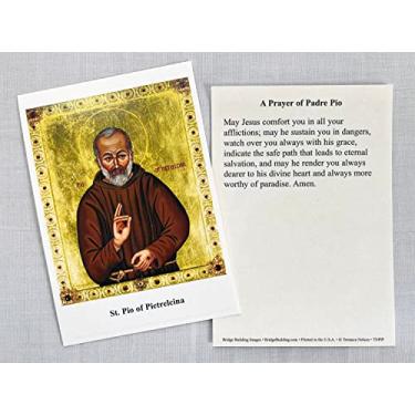 Imagem de Vermont Christmas Company Cartão de Oração Padre Pio - Apresentando uma Oração do Padre Pio - Conjunto de 100