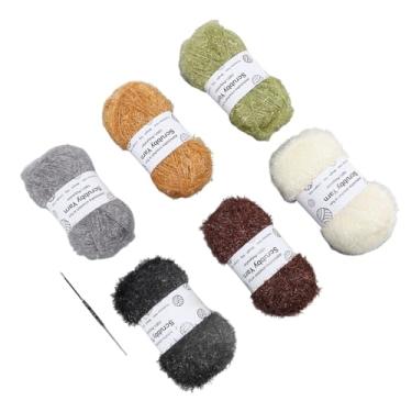 Imagem de TOPINCN 6 Rolos de Fio de tricô, Fio de crochê, Seda Leve para Panos de Cozinha de tricô, Bonecas e Bolsas