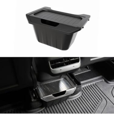 Imagem de TRATHM Compartimento organizador de console central traseiro para Tesla Model Y, capa de tampa antiderrapante, caixa de armazenamento de assento da 2ª fileira