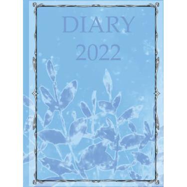 Imagem de Diary 2022: Hardback weekly planner in 8.25x11 a4 format with a beautiful bright blue flower cover design. A simplistic hardcover yearly organizer ... list per page. Unique desk diaries designs.