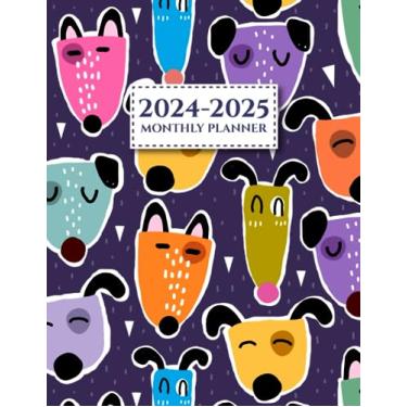 Imagem de 2024-2025 Monthly Planner: Two Year Calendar Schedule Organizer, January 2024 - December 2025 (24 Months) with Federal Holidays, Cartoon Dogs cover