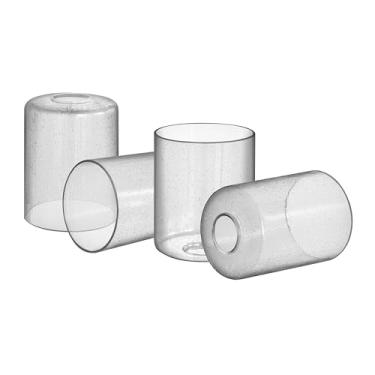 Imagem de Aspen Creative 23657-61-4, persiana de vidro transparente semeada para luminária/luminária de parede/pingente, tamanho: 10 cm P x 15 cm A, conjunto de 4