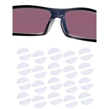 Imagem de 20 pares de protetores de nariz adesivos de silicone macio antiderrapante protetores de nariz para óculos de sol - branco