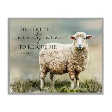 Imagem de Stupell Industries Left The Ninety Nine Proverb Framed Giclee Wall Art Design por Molly Mattin, moldura cinza, 35,5 x 28,5 cm