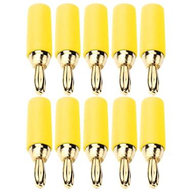 Imagem de 10 Pçs Banana Plug 2.5mm Banhado a Ouro Latão Tipo de Solda Conector Macho Conjunto Acessório Kit Banana Plug Conector (Amarelo)
