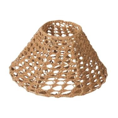 Imagem de Gralara Abajur tecido com corda, abajur pendente, decoração, abajur artesanal, abajur para lâmpada de chão, lâmpada de mesa, fazenda, Amarelo