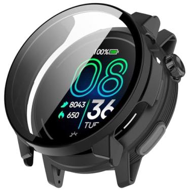 Imagem de LOKEKE Compatível com Coros Pace Pro cobertura total PC capa protetora de tela de vidro temperado compatível com Coros Pace Pro (PC preto)