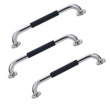 Imagem de Barra de Apoio Inox 40cm Suporte Antiderrapante Kit 3 unidades Banheir