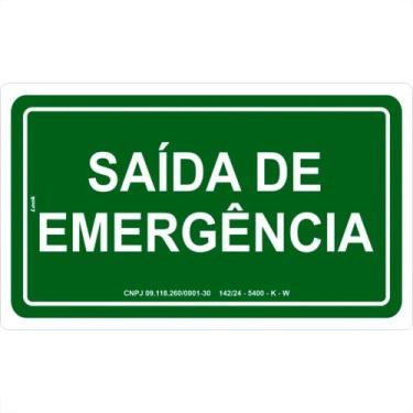 Imagem de Placa Look 15X25Cm (Saida De Emergencia) - Kit C/5 Pecas
