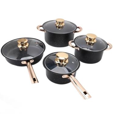 Imagem de Conjunto de Panelas Anti -bastes, Frigideira de Revestimento de Pedra de Aço Inoxidável Maifan, Frigideira, Vasos de Sopa, Boa Condutividade Térmica para Cozinha, Com Tampas de