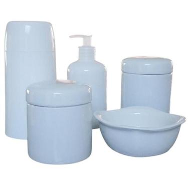 Imagem de Kit higiene bebê 5 peças - Garrafa térmica, potes, porta álcool e molh