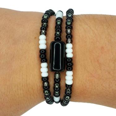 Imagem de Pulseira Guia de Proteção Orixá Omolú - Balaio de Santo, 19 cm