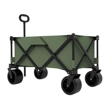 Imagem de carroça Carrinho de vagão simples com rodas, carrinho utilitário dobrável para praia, salão ao ar livre, vagão de praia, 150kg/331lb, capacidade de peso dobrável