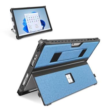Imagem de Capa para Microsoft Surface Pro 7+/7/6/5/4/Pro LTE de 12,3 polegadas, capa protetora resistente, com suporte para caneta Stylus e alça de mão, compatível com teclado tipo capa, azul