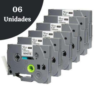 Imagem de Kit 6 Fitas Compatíveis P/ Rotuladora Brother Tze-231 Tzc-231 - X-Full