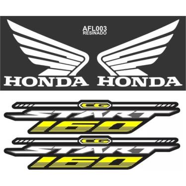 Imagem de Adesivo Moto Cg Start 160 Faixa Lateral Resinado Amarelo - Resitank