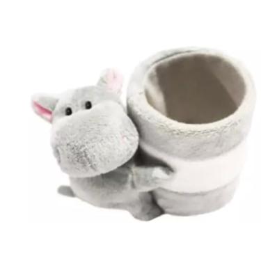 Imagem de Porta-lápis Hipopotamo Porta Canetas Cinza 8cm X 6cm X 11cm