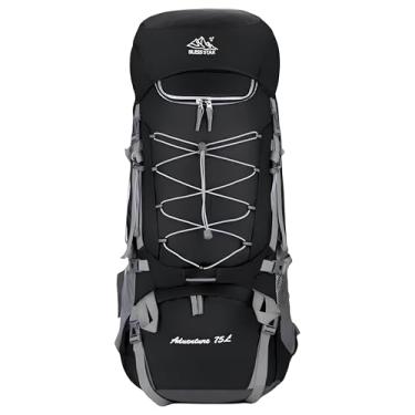 Imagem de Mochila de Caminhada Trilha Camping Acampamento Viagem Resistente à Água Grande 75L (Preto)