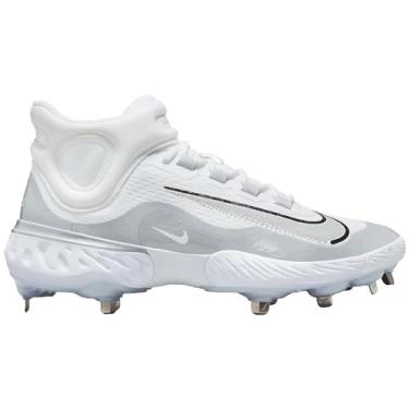 Imagem de Nike Alpha Huarache Elite 4 Chuteira de beisebol masculina média, Branco/cinza lobo - platina pura - preto, 45