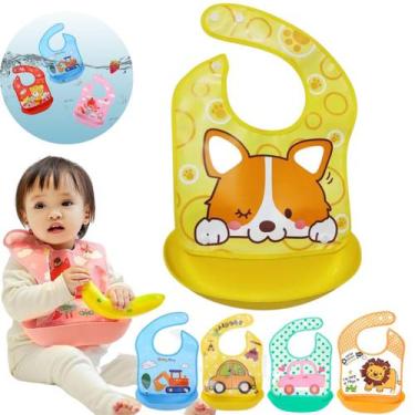 Imagem de Babador Bebe Impermeável Migalha Silicone Animais Blw Infant - PDIMPOR