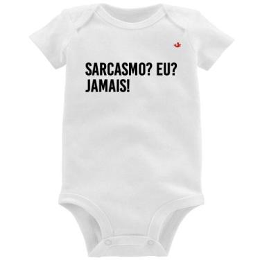Imagem de Body Bebê Sarcasmo Eu Jamais! - Foca na Moda, Branco, GG