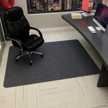 Imagem de Tapete para cadeira giratória de escritório 90x120cm, tapete para cadeira de jogos de computador, cores para quarto, sala de estar, escritório, cadeira giratória, cinza escuro, 90x120cm