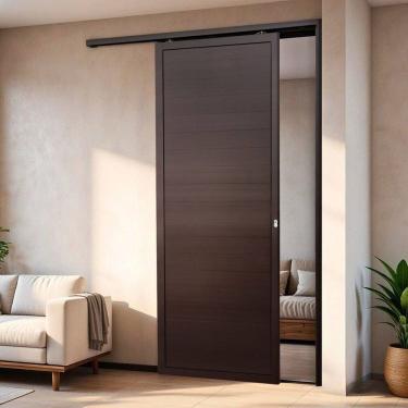 Imagem de Porta de Correr Suspensa 210cm X 100cm Lambril Esq L.25 Corten