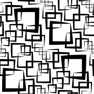 Imagem de Papel De Parede Quadrado Preto Branco Autocolante 12m