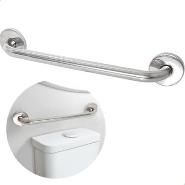 Imagem de Dona D Cor, Barra De Apoio Para Banheiro Idoso Aço Inox Polido 40cm Alça De Segurança Corrimão Parede Banheiro Barra De Acessibilidade Suporte Deficiente PcD