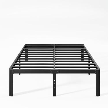Imagem de Nordicbed Estrutura de cama de metal de 35,5 cm de alta resistência, estrutura de cama de plataforma, sem necessidade de mola, sem ruído, fácil montagem, preto
