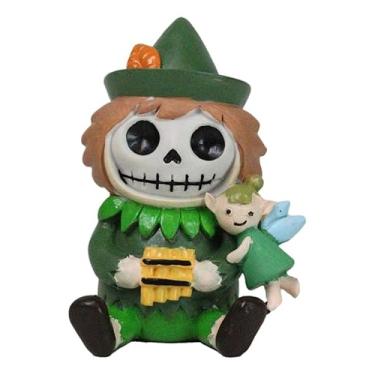 Imagem de Ebros Gift 7,6 cm de altura Furrybones Peter Pan com Tinker Bell estatueta colecionável esqueleto vodu escultura de ossos peludos colados