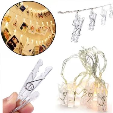 Imagem de Cordão Luminoso Prendedor 10 Fotos Varal Fio LED Decoração