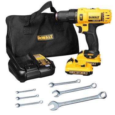 Imagem de Parafusadeira Furadeira Impacto 12v Dcd716 Dewalt + Kit chaves Stanley