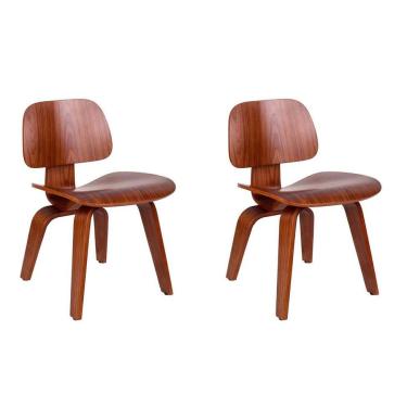 Imagem de Conjunto com 2 Cadeiras Eames Walnut Madeira