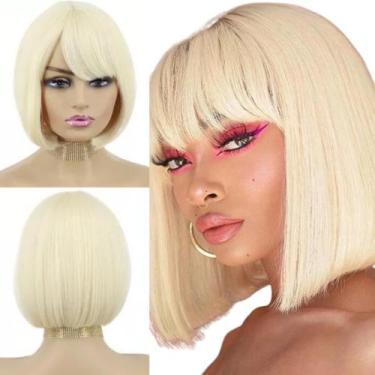 Imagem de Peruca Lisa Curta Com Franja Fibra Orgânica Wig Lindíssima - bbless