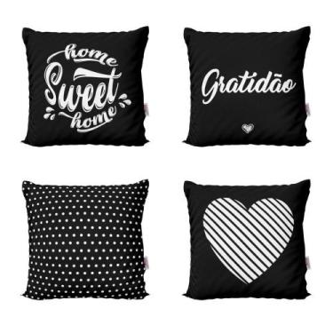 Imagem de Almofadas Decorativas Preto Gratidão Para Sala 40X40 - Novadecora