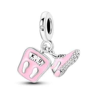 Imagem de Série Esportiva Halteres Badminton Futebol Contas de Pingente Pulseiras Faça Você Mesmo Presentes de Aniversário Joias Finas (KJC1096)