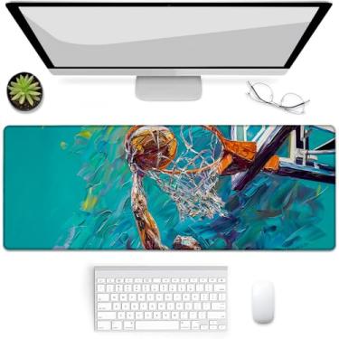 Imagem de VANZEV Tapete de mouse para jogos de basquete, mouse pad, tapete de mesa, base de borracha antiderrapante para computadores, laptop, escritório, escola, acessórios de casa, presentes de 80 x 30 cm