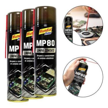 Imagem de Kit 3 Limpa Contato Elétrico 300ml Mundial Prime Mp80