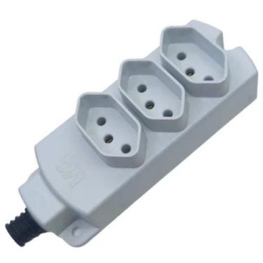 Imagem de Barra de Tomada Régua Múltipla Tripla Para Extensão 10a Branco TMU3-31