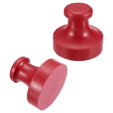 Imagem de PATIKIL Alça redonda de borracha de 60 mm, 2 peças de puxadores de gaveta para entalhar, fazer bricolage, scrapbooking, vermelho
