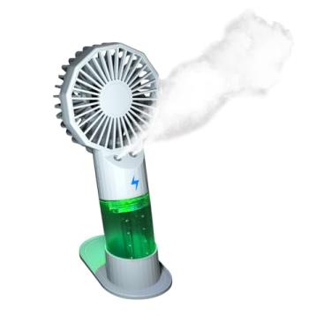Imagem de Tsivi-Air Ventiladores manuais portáteis de resfriamento de névoa dupla para viagens na praia, maquiagem ao ar livre, shows, ventilador duplo alimentado por bateria, ventilador de névoa dupla pessoal