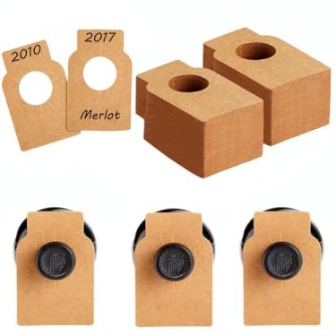 Imagem de Etiquetas de papel para garrafas de vinho etiquetas de papel para marcadores de vinil, 200 pack-Kraft