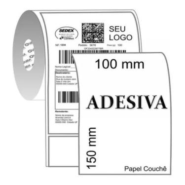 Imagem de Bobina Etiqueta Couchê Impressora Térmica 15 x 10cm Rolo 500un - Bela 